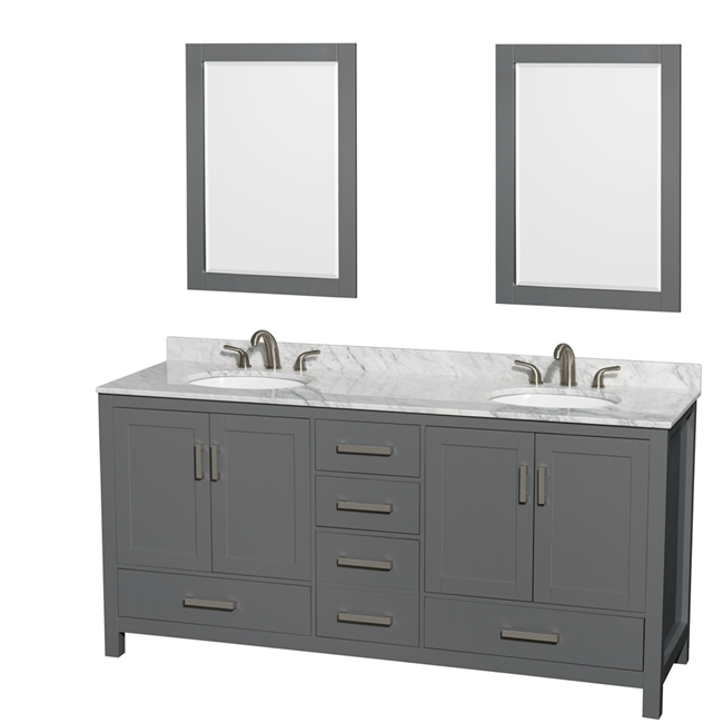 Sheffield 72" Double Bathroom Vanity by Wyndham Collection ...